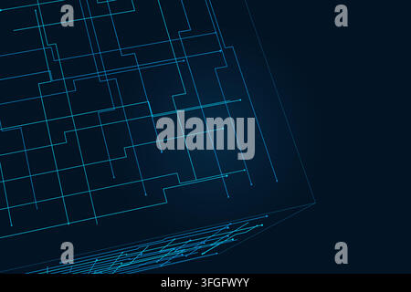 Modern wire cube graphic resource with clean shapes, scalable details, and versatile stock appeal. Stock Vector