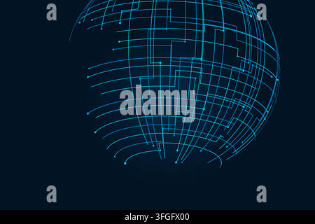 Abstract tech globe pattern with marketable vector styling for backgrounds, posters, and design templates. Stock Vector