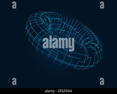 Wire Torus vector background with clean editable vector shapes for microstock and commercial design projects. Stock Vector