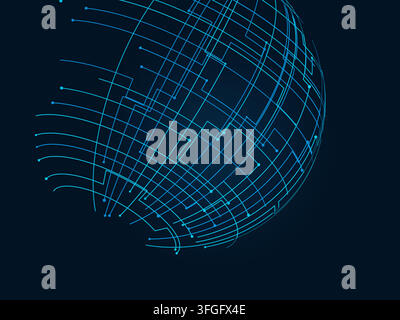 Tech Globe vector background with clean editable vector shapes for microstock and commercial design projects. Stock Vector