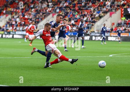 Salford City #24 Taylor Allen prepares to take a throw in during the ...