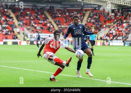 Salford City #22 Adebola Oluwo celebrates the goal during the Sky Bet ...