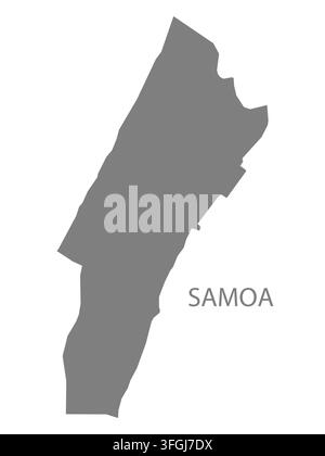 Modern flat vector map of Samoa, California, United States. Detailed city boundary silhouette in grey on a white background. Stock Vector