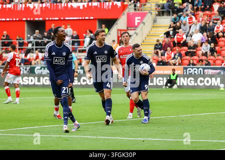 Salford City #4 Will Aimson at warm up during the Sky Bet League 2 ...