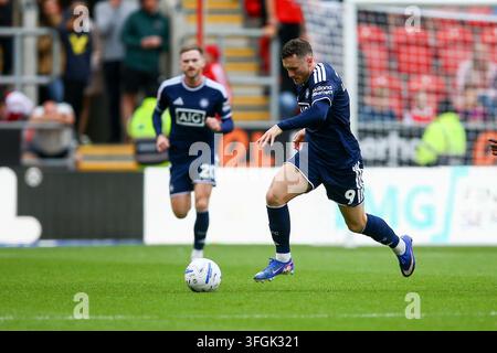 Salford City #9 Macaulay Langstaff at warm up during the Sky Bet League ...