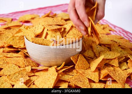 Bowl of tortilla chips Stock Photo