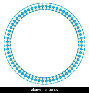 Blue circle diamond pattern round shape flat vector illustration ...