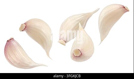 Garlic cloves isolated on white background Stock Photo