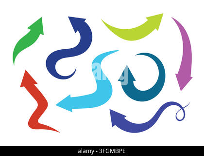 A set of multicolored arrows Stock Vector