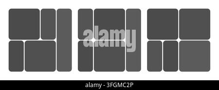 Post template ig and media social layout with grid story collage. Design banner background and highlight set mockup with vector photo abstract. Puzzle Stock Vector