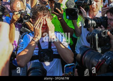 Mercedes' Andrea Kimi Antonelli celebrates pole position following ...
