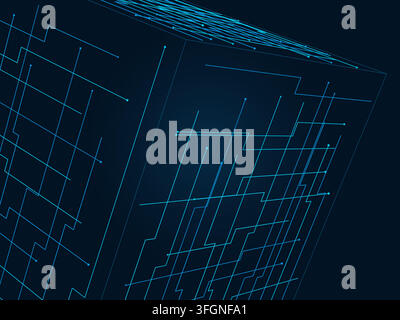 Decorative wire cube illustration for presentation covers, creative layouts, and modern visual branding. Stock Vector