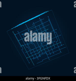 Wire Cube vector background with contemporary visual rhythm for microstock and commercial design projects. Stock Vector