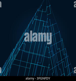 Wire Pyramid vector background with crisp scalable linework for microstock and commercial design projects. Stock Vector