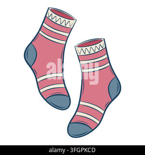 Vector illustration of striped winter socks Stock Vector