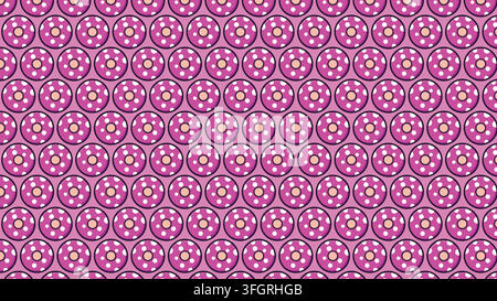 Polka Dot Circle Pattern Flat Pink Background Vector Repeat Tile Design Stock Vector