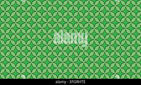 Star Pattern Geometric Green Background Vector Repeat Tile Design Stock Vector