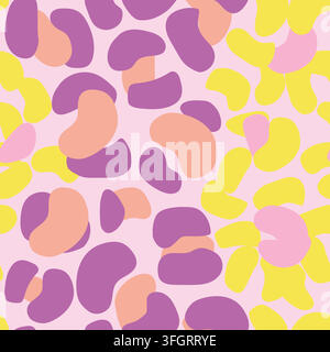 Pink Animal Leopard Floral Seamless Pattern Design for fashion textiles, graphics and crafts Stock Vector