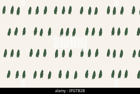Seamless botanical repeat based on fern scatter pattern, rendered as a clean vector surface design with balanced spacing, repeat accuracy, and practic Stock Vector
