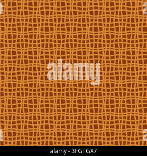 Orange Woven Grid Texture Pattern Stock Vector