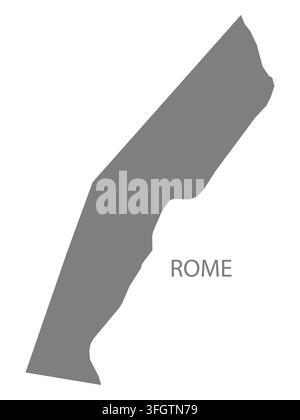 Modern flat vector map of Rome, Pennsylvania, United States. Detailed city boundary silhouette in grey on a white background. Stock Vector
