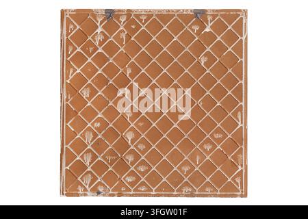 One square back side dirty tile isolated on white background Stock Photo