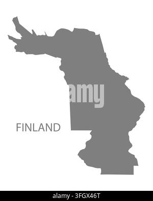 Modern flat vector map of Finland, Minnesota, United States. Detailed city boundary silhouette in grey on a white background. Stock Vector