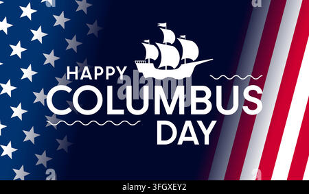 USA Columbus Day background, happy Columbus Day poster Stock Vector
