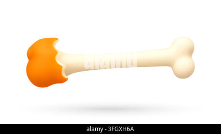 3d illustration of chicken bone with meat Stock Vector