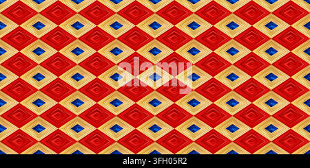 Red gold geometric pattern background. Layered diamond Stock Vector