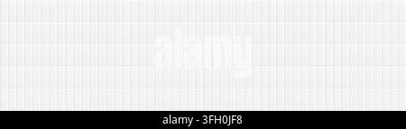 White ceramic tile background, seamless rectangular mosaic pattern for bathroom wall and floor. Stock Vector