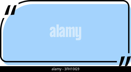 Quote box title isolated. Blue rectangle speech quotation mark frame. Text talk info message box border. Dialog mark speech quotes icon. Vector png il Stock Vector