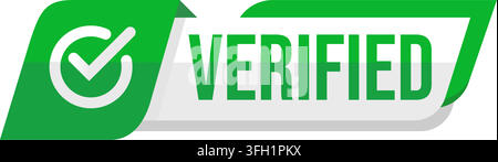 Green Verified Badge With Check Mark Stock Vector