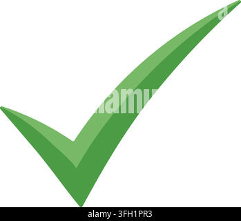 Green color tick symbol with verification tick badge isolated on white background conveying approval Stock Vector