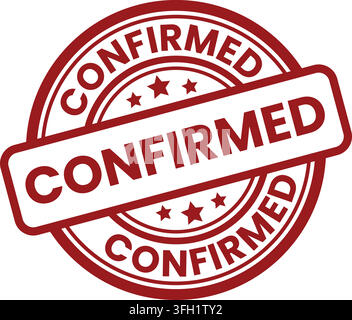 Confirmed red rubber stamp seal badge icon for business document verification vector illustration on white background Stock Vector