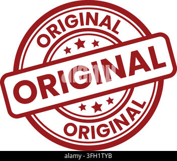 Original red rubber stamp seal badge icon for business document verification vector illustration on white background Stock Vector