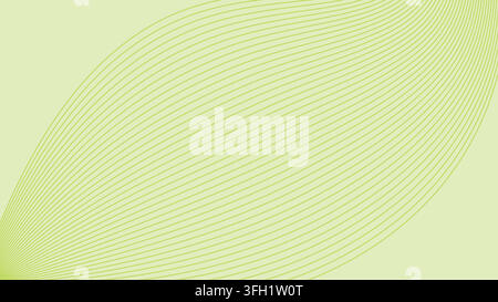 Bright lime green flowing curved lines abstract wave seamless pattern vector illustration background design element Stock Vector