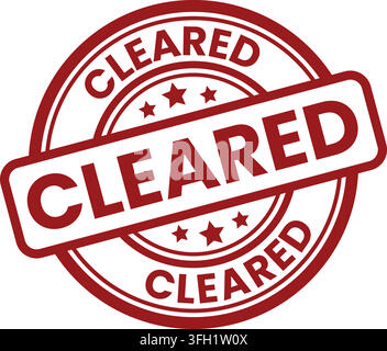 Cleared red rubber stamp seal badge icon for business document verification vector illustration on white background Stock Vector