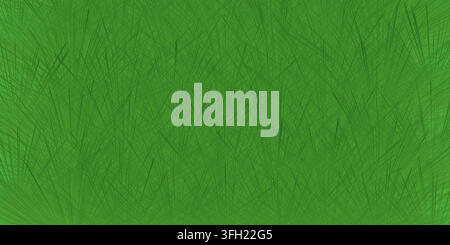 A vibrant green background featuring a dense pattern of thin, intersecting lines creating a textured, grass-like abstract effect. Stock Vector