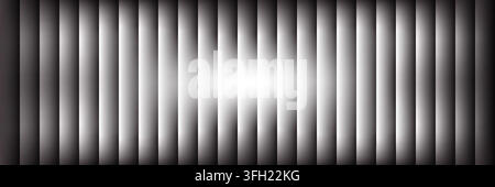 A modern abstract background featuring a series of vertical stripes with a smooth gradient effect, transitioning from dark gray to bright white. Stock Vector
