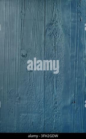 blue painted wooden plank texture background with visible wood grain and knots, Rustic  wood texture. Top view of painted wooden board background Stock Photo