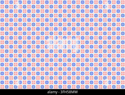 Blue and pink seamless geometric mosaic tile pattern Stock Vector