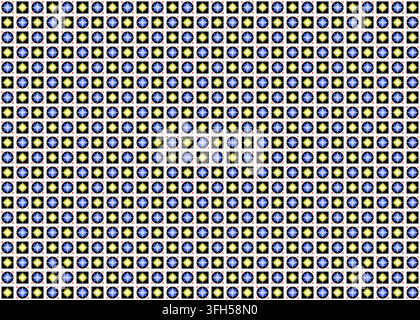 Black and colorful geometric seamless pattern with translucent layered stars Stock Vector