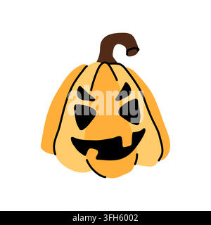 Angry jack o lantern Halloween pumpkin clipart for spooky party design Stock Vector