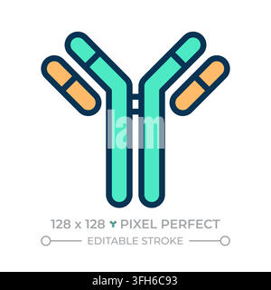 Antibody pixel perfect line color icon Stock Vector