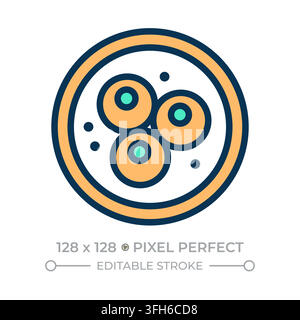 Stem cell pixel perfect line color icon Stock Vector