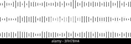 Sound wave lines, waveform elements, equalizer or voice message concept. Sound frequency pattern. Stock Vector