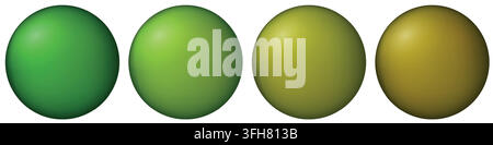 Set with glass colorful balls. Glossy realistic ball, 3D abstract vector illustration highlighted on a white background. Big metal bubble with shadow Stock Vector