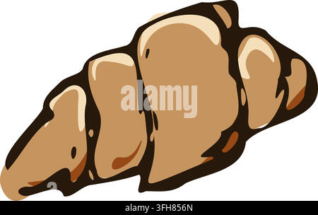 Hand Drawn Butter Croissant Bakery Vector Stock Vector