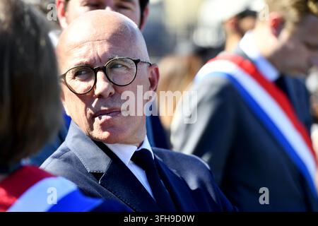 French politician Éric Ciottin September 15, 2026, thousands of police officers gathered to march from the Champs-Élysées Stock Photo